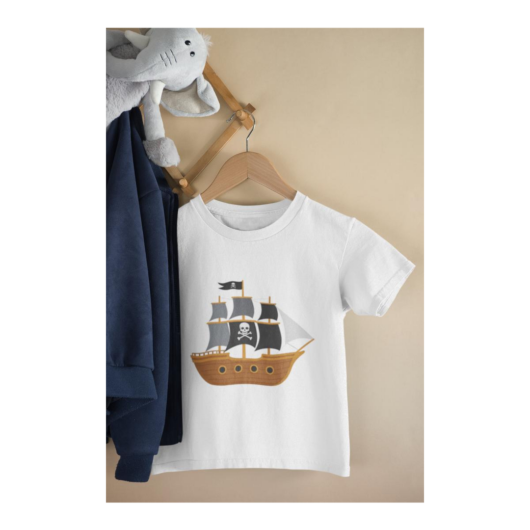 Kinder T-Shirt Comic Piratenschiff