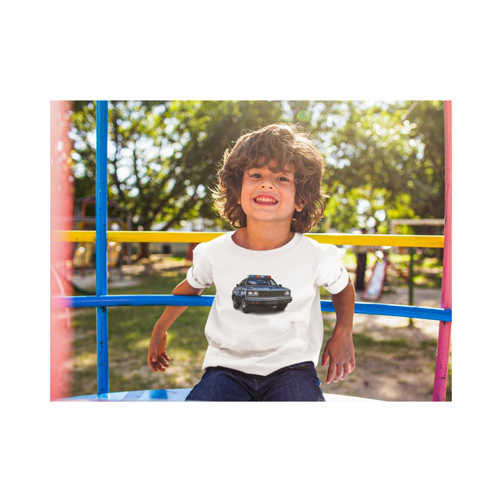 Kinder T-Shirt Comic Polizeiauto