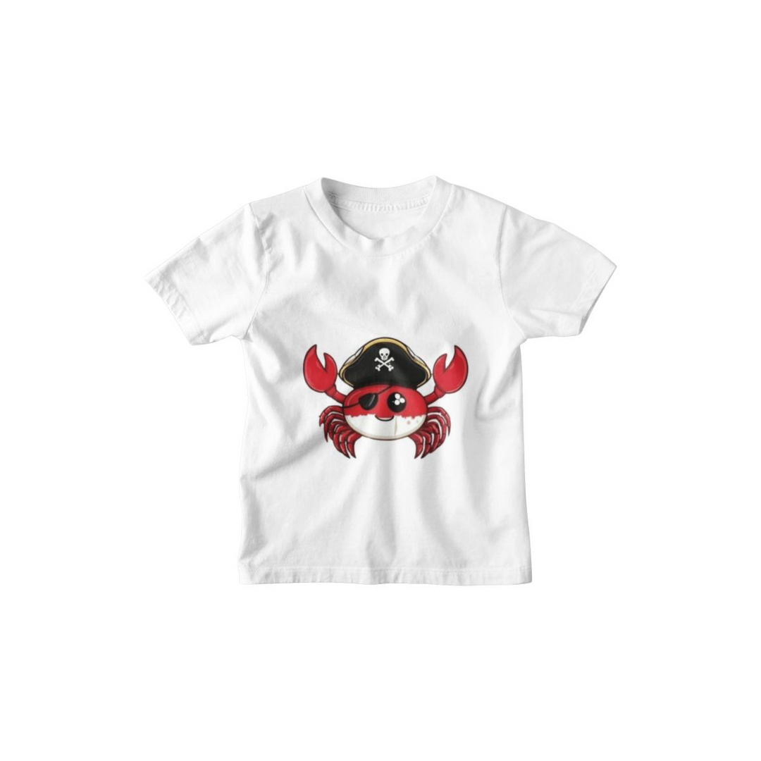 Kinder T-Shirt Cute Comic Pirat Crab