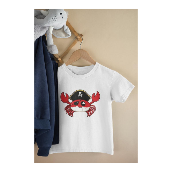 Kinder T-Shirt Cute Comic Pirat Crab
