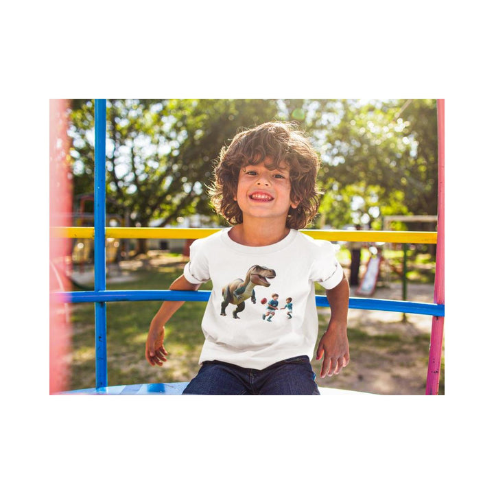 Kinder T-Shirt Dino spielt Rugby
