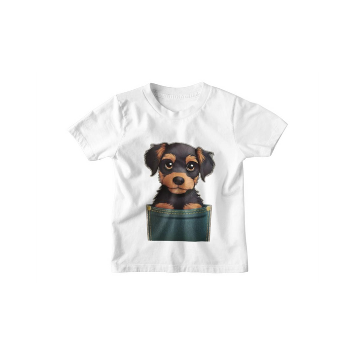 Kinder T-Shirt Dog in Pocket