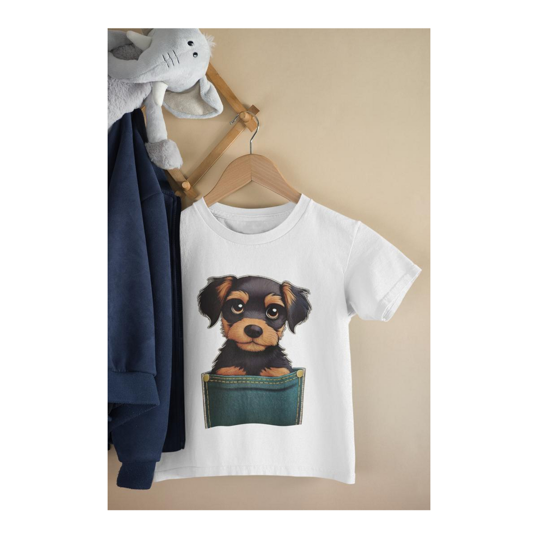 Kinder T-Shirt Dog in Pocket