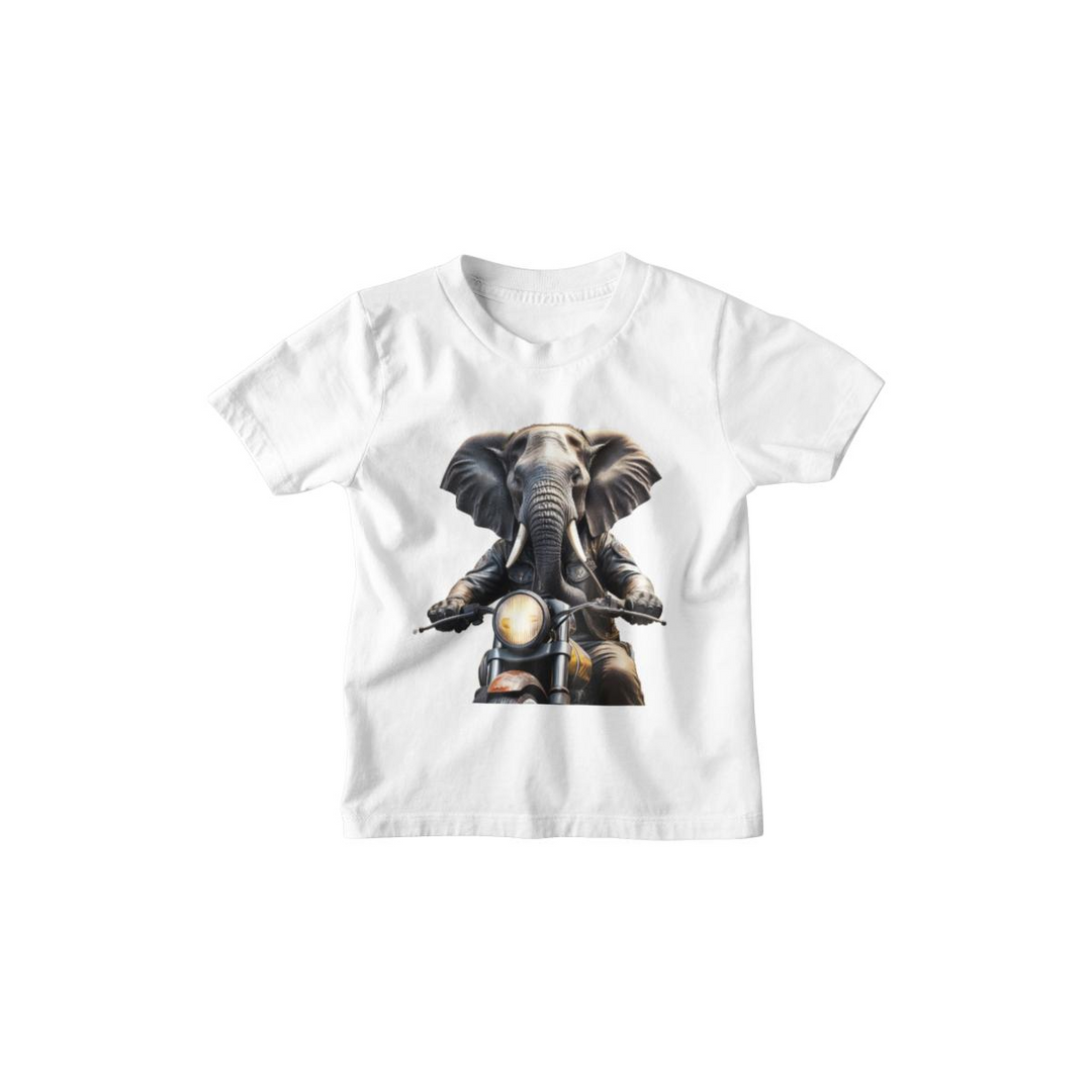 Kinder T-Shirt Elefant auf Motorrad