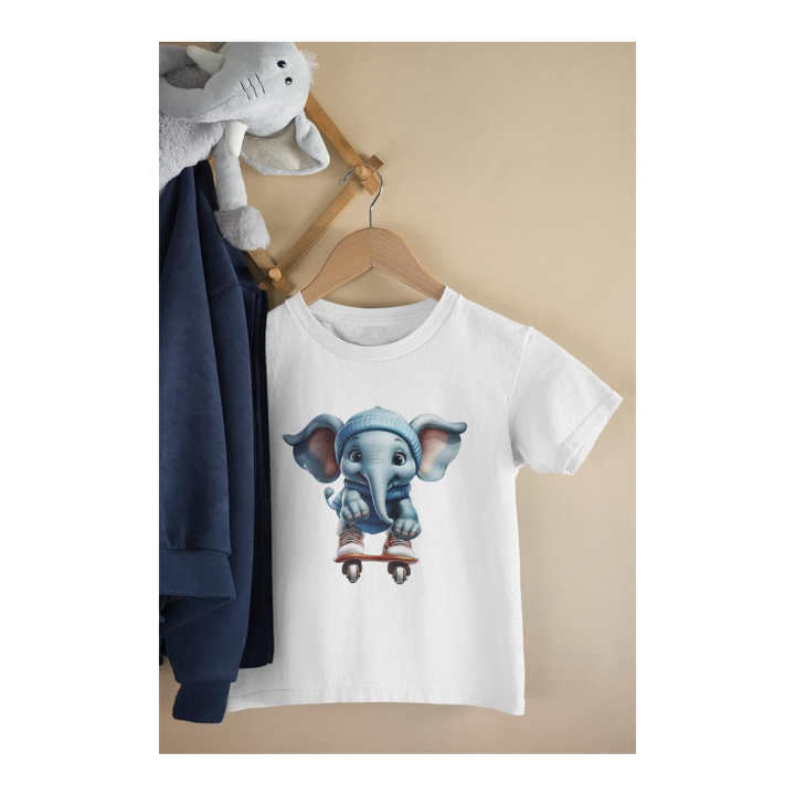 Kinder T-Shirt Elefant auf Schlittschuh