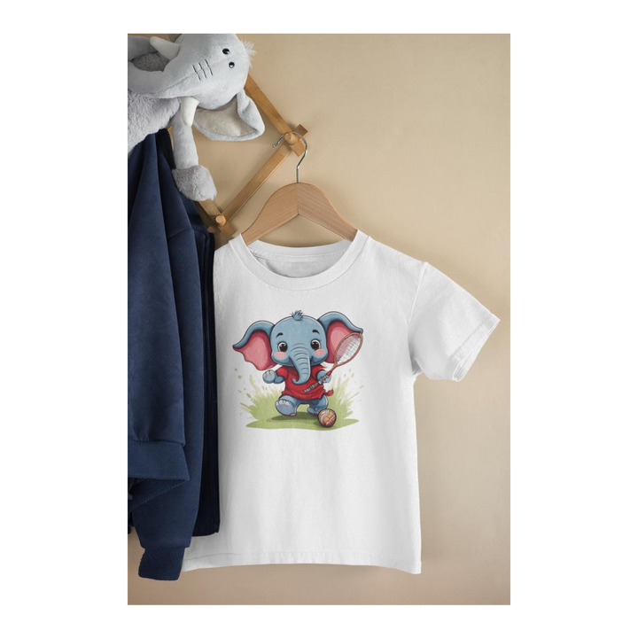 Kinder T-Shirt Elefant spielt Tennis