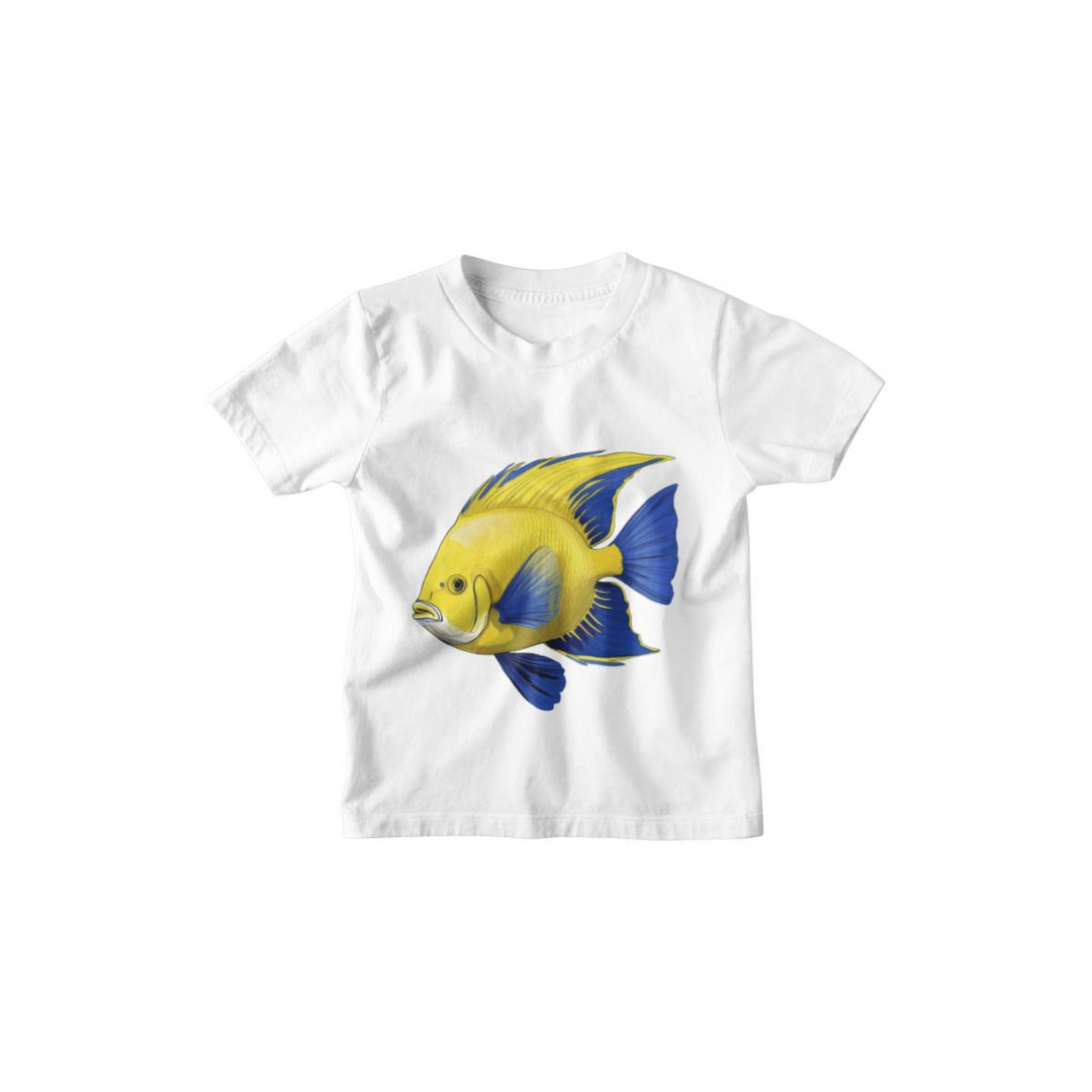 Kinder T-Shirt Fisch Gelb-Blau