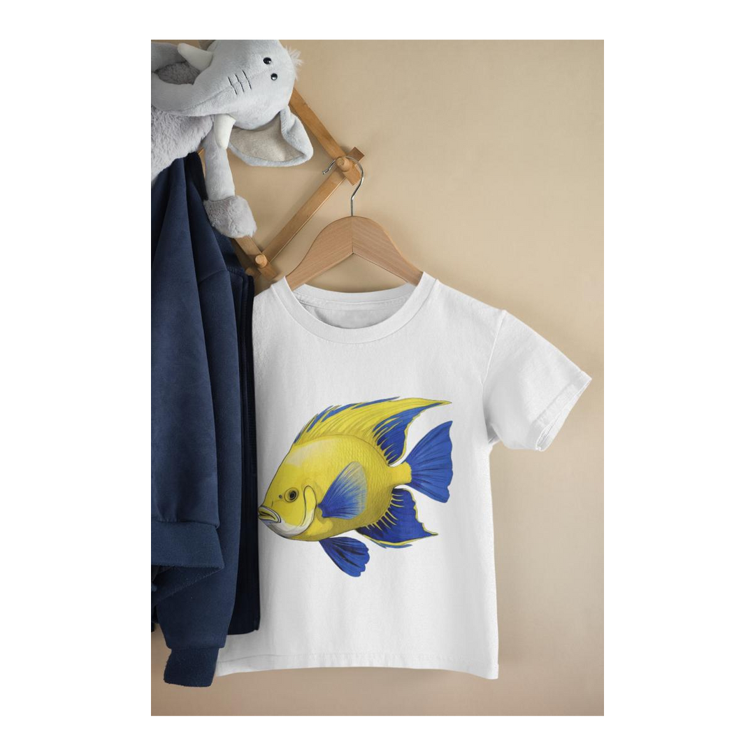 Kinder T-Shirt Fisch Gelb-Blau