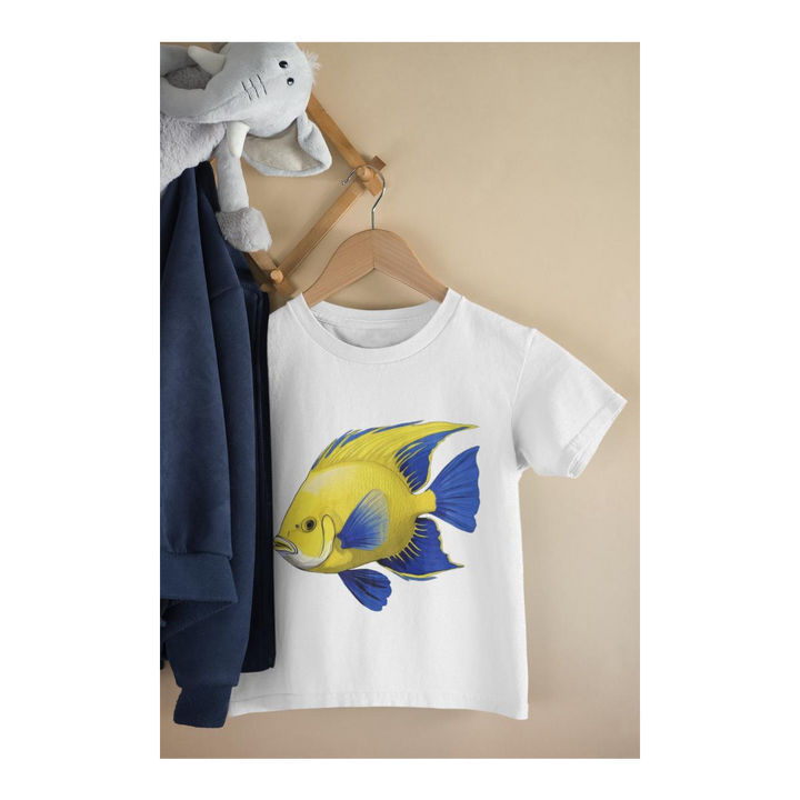 Kinder T-Shirt Fisch Gelb-Blau