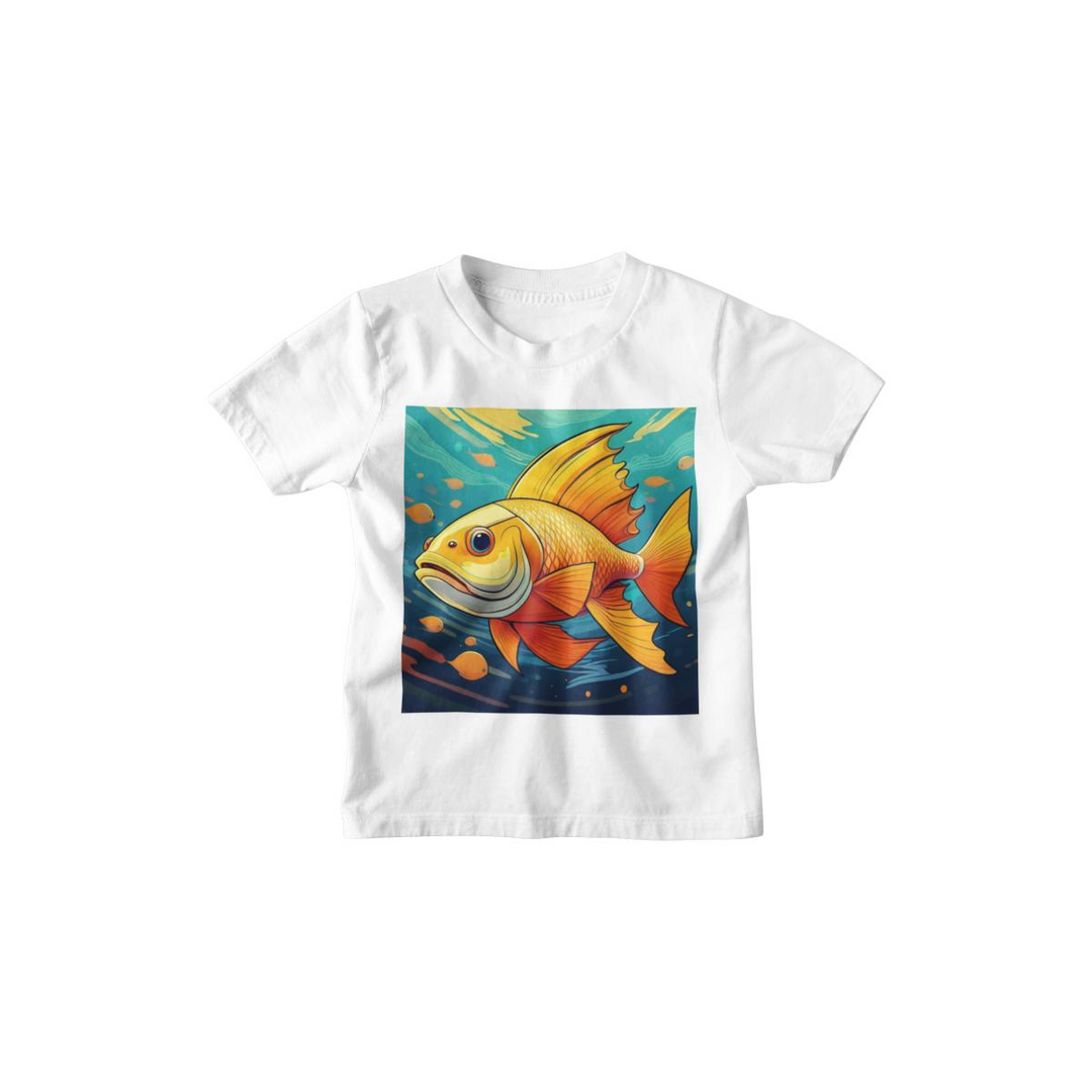 Kinder T-Shirt Fisch Orange-gelb