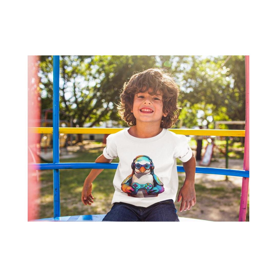 Kinder T-Shirt Gamer Pinguin