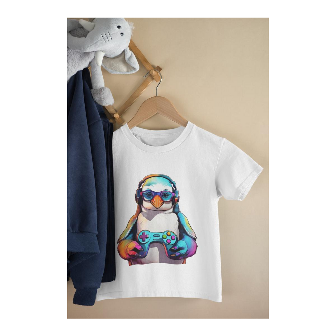Kinder T-Shirt Gamer Pinguin