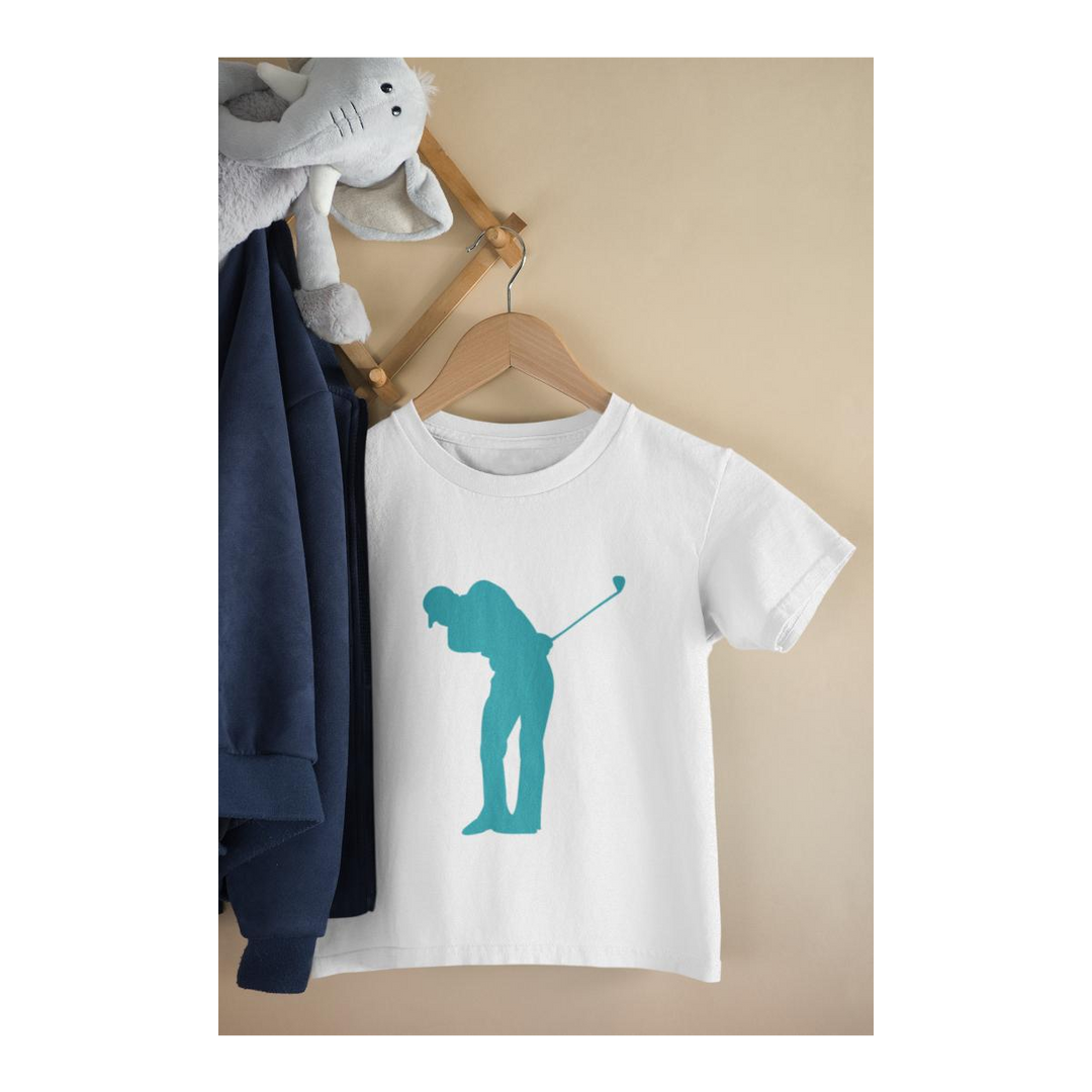 Kinder T-Shirt Golf Player Silhouette