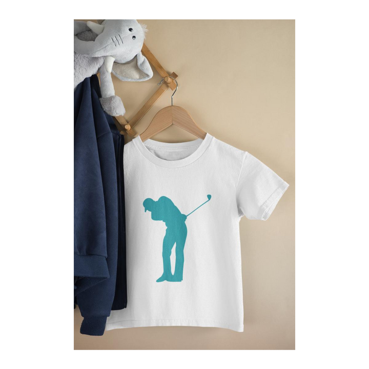 Kinder T-Shirt Golf Player Silhouette