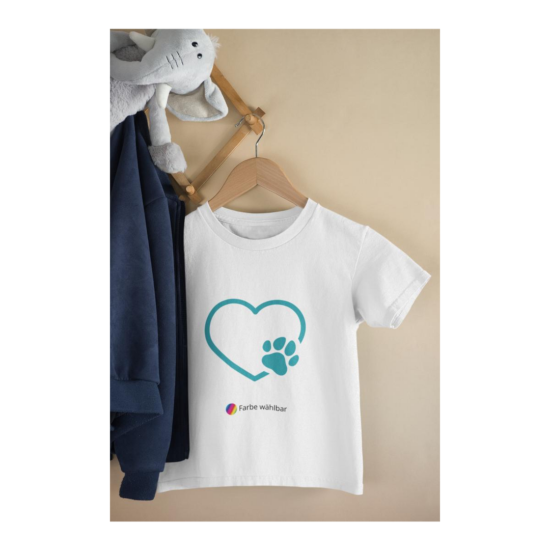 Kinder T-Shirt Herzen mit Hundepfotte