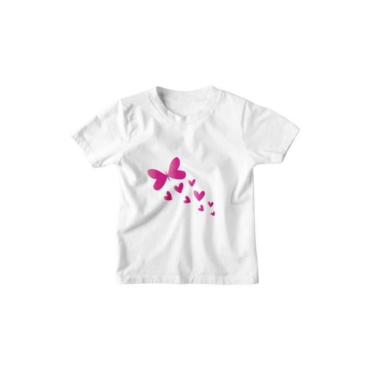 Kinder T-Shirt Herzen mit Schmetterlingen