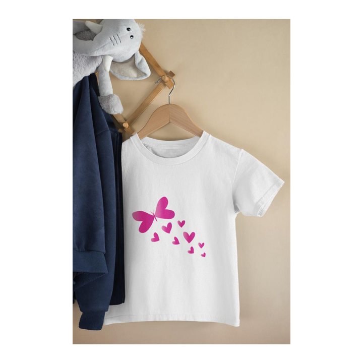 Kinder T-Shirt Herzen mit Schmetterlingen