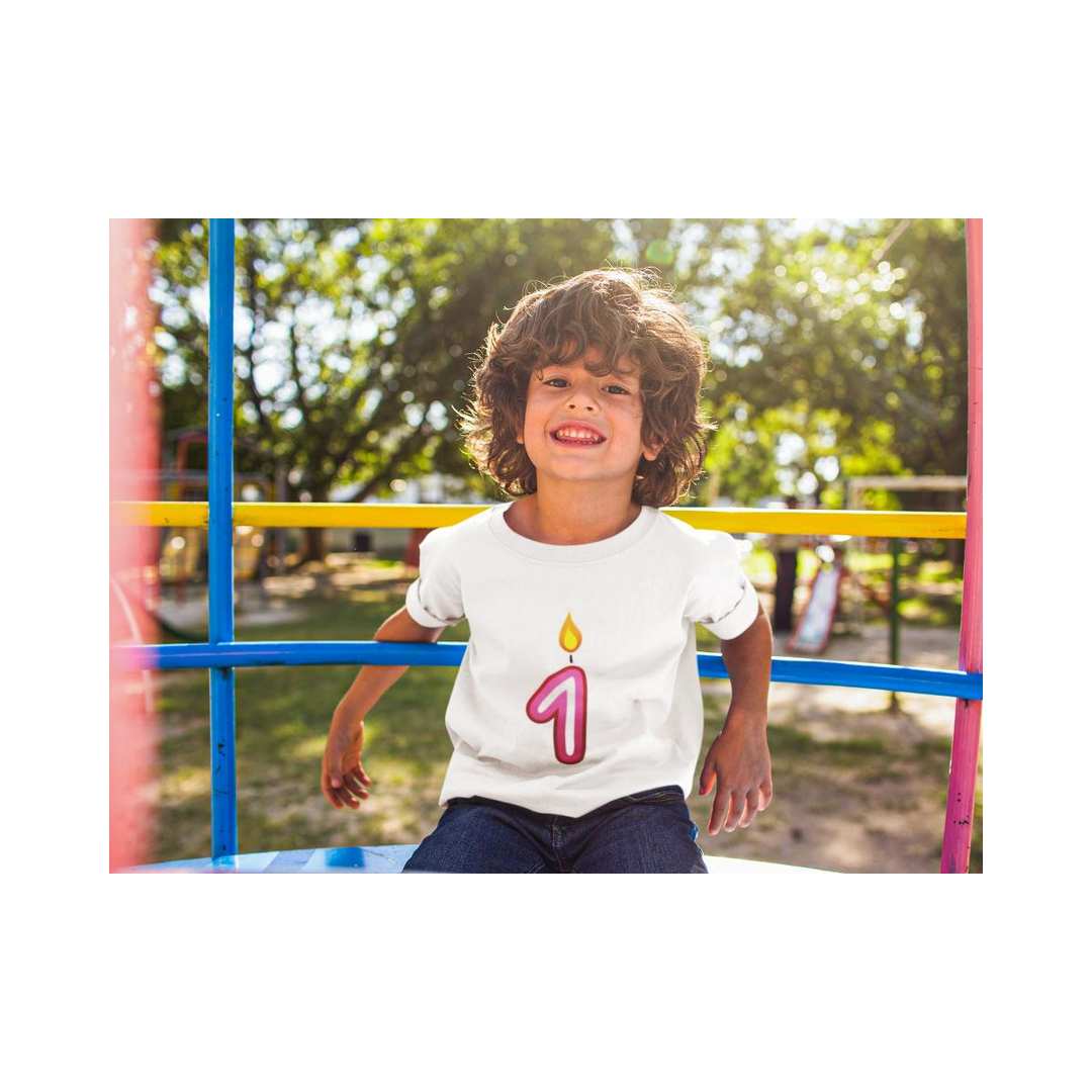 Kinder T-Shirt Kerzenzahl 1