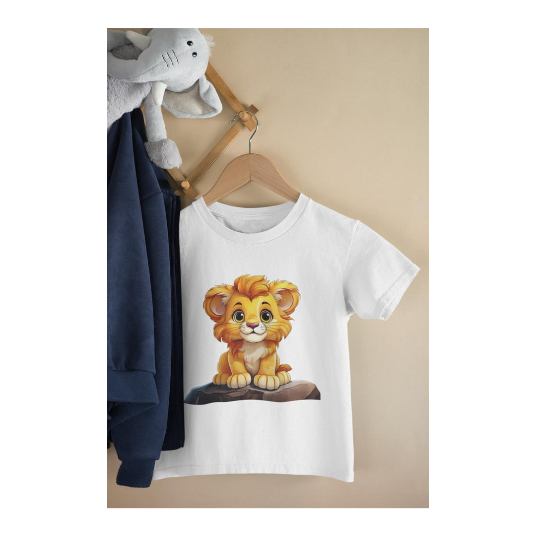 Kinder T-Shirt Löwe auf Stein