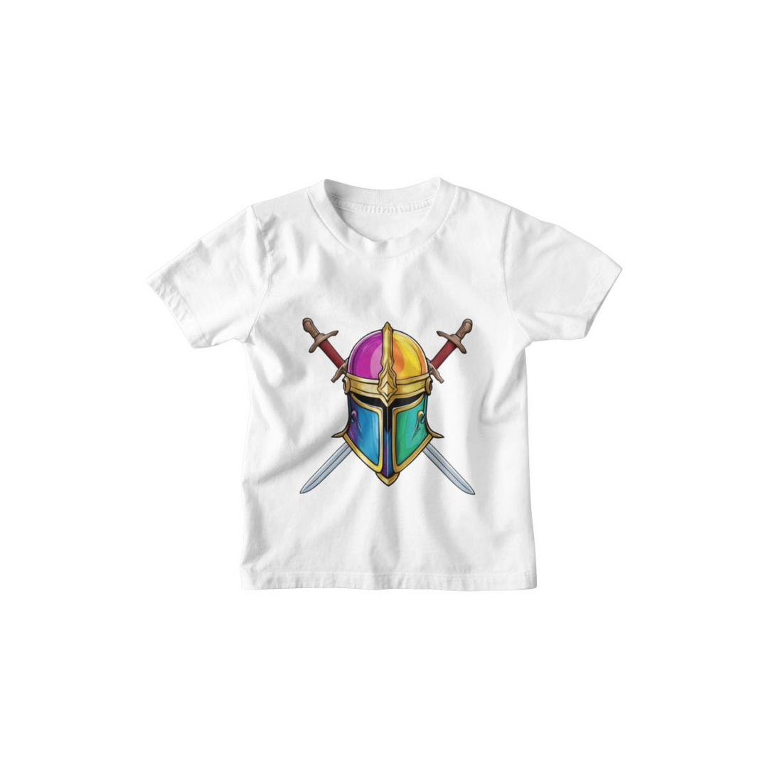 Kinder T-Shirt Ritter Helm und Schwert
