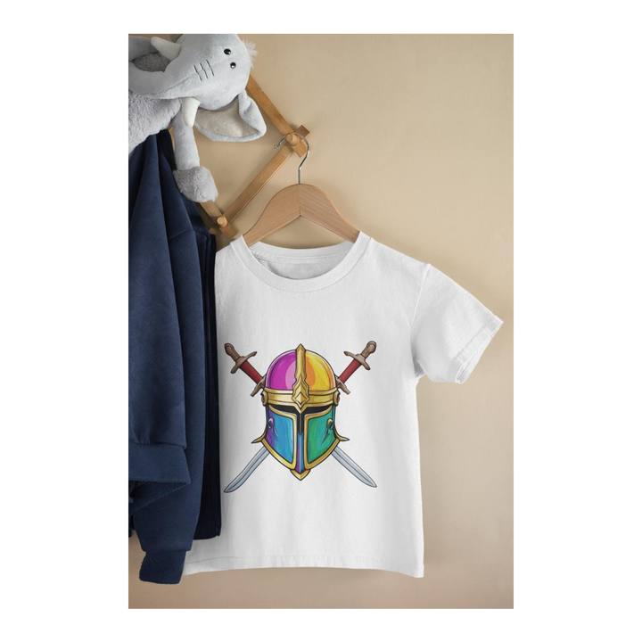 Kinder T-Shirt Ritter Helm und Schwert