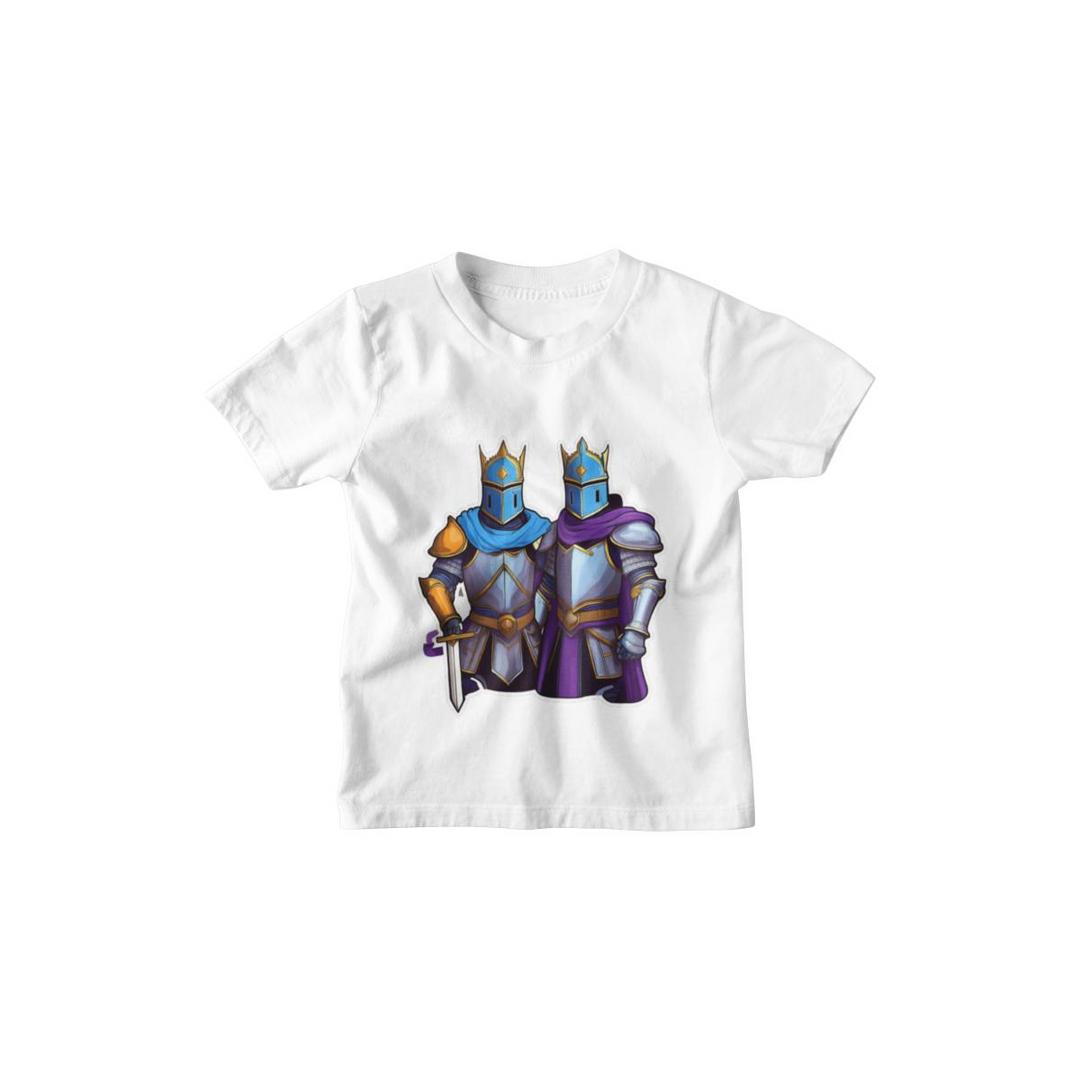 Kinder T-Shirt Ritter Set blau lila