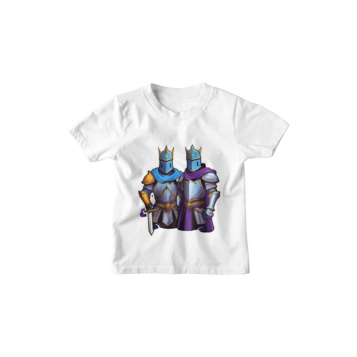 Kinder T-Shirt Ritter Set blau lila
