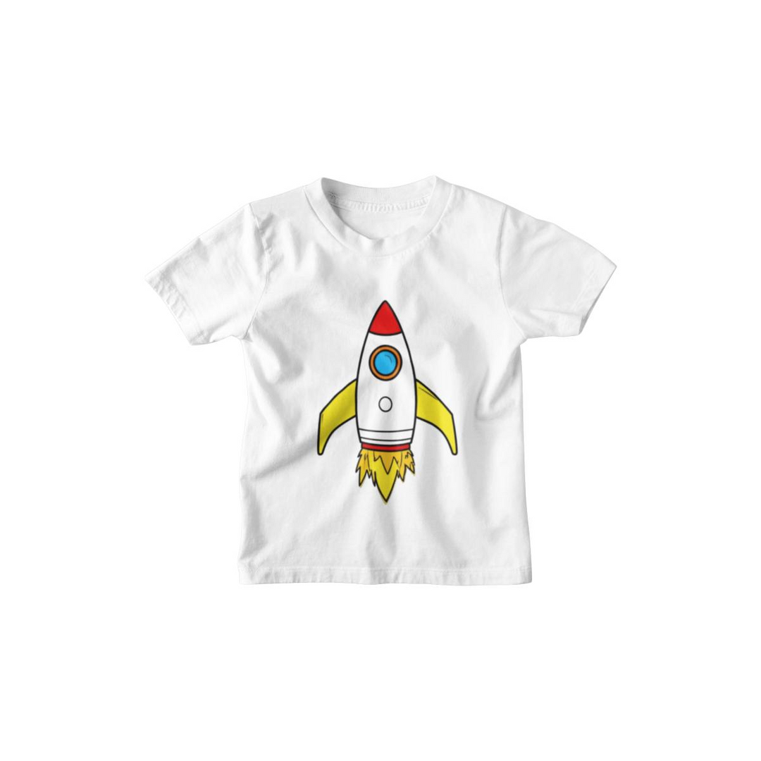 Kinder T-Shirt Space Ship in yellow