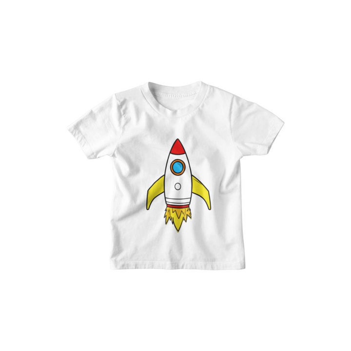 Kinder T-Shirt Space Ship in yellow