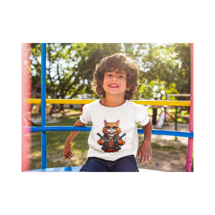 Kinder T-Shirt The Gun Cat
