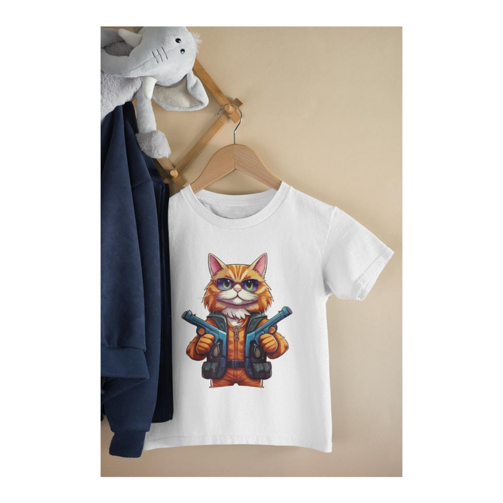 Kinder T-Shirt The Gun Cat