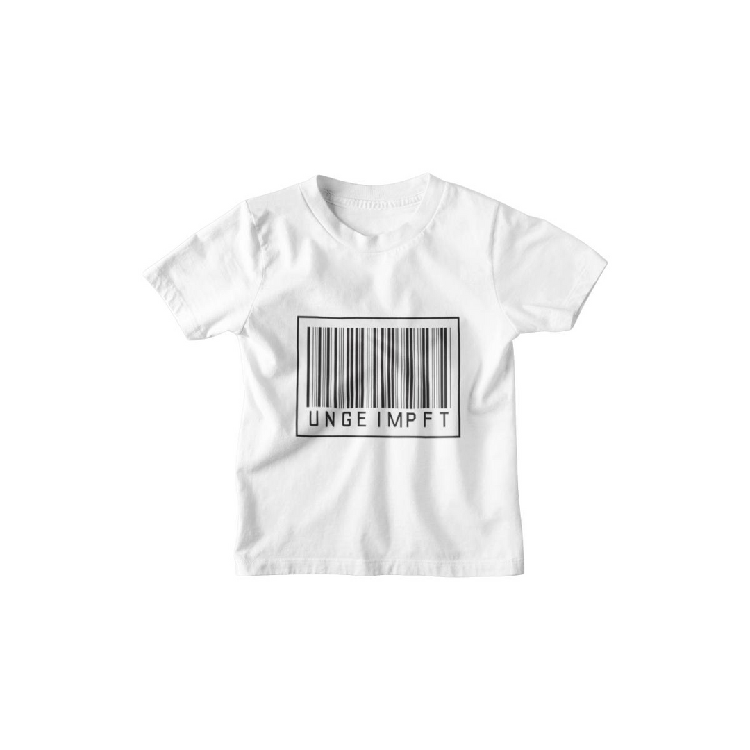 Kinder T-Shirt UNGEIMPFT Barcode