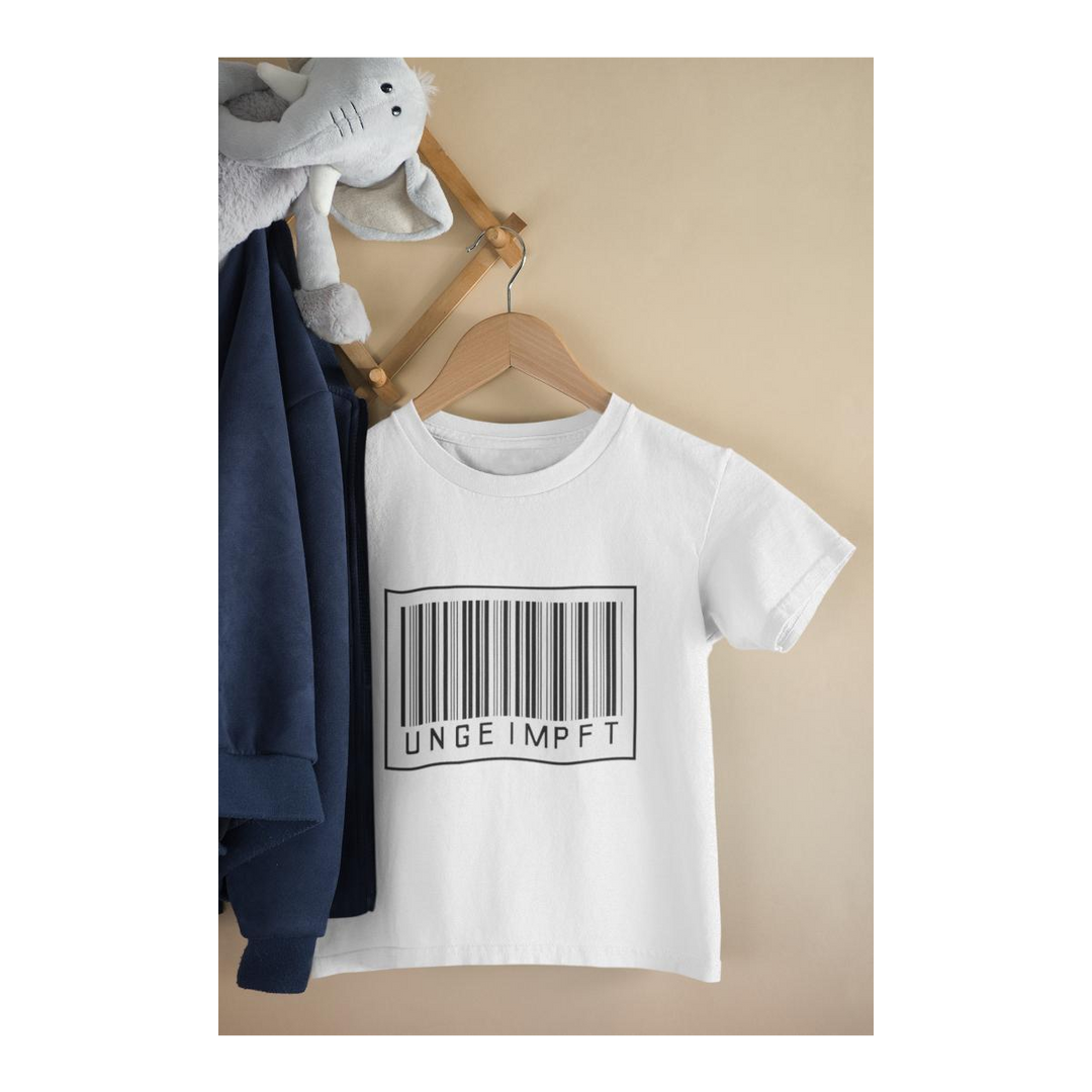 Kinder T-Shirt UNGEIMPFT Barcode