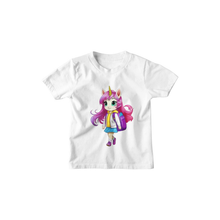 Kinder T-Shirt Unicorn girl goes to school