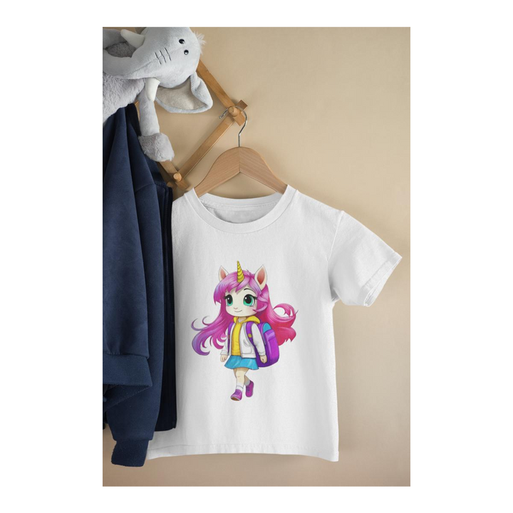 Kinder T-Shirt Unicorn girl goes to school