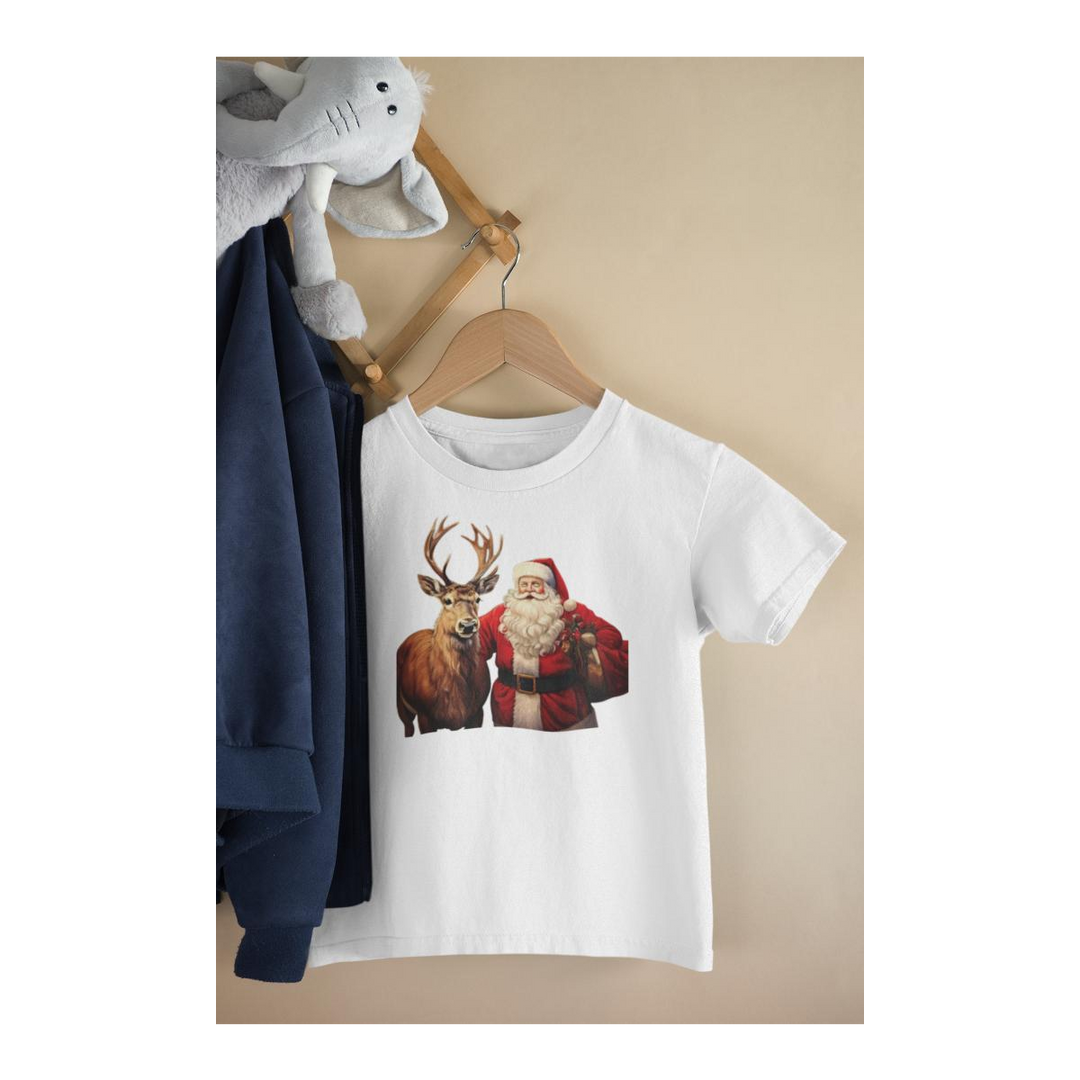 Kinder T-Shirt Weihnachtsmann mit Renntier