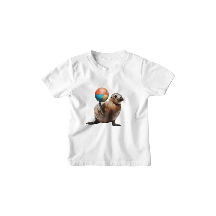 Kinder T-Shirt Zirkus Seehund mit Ball