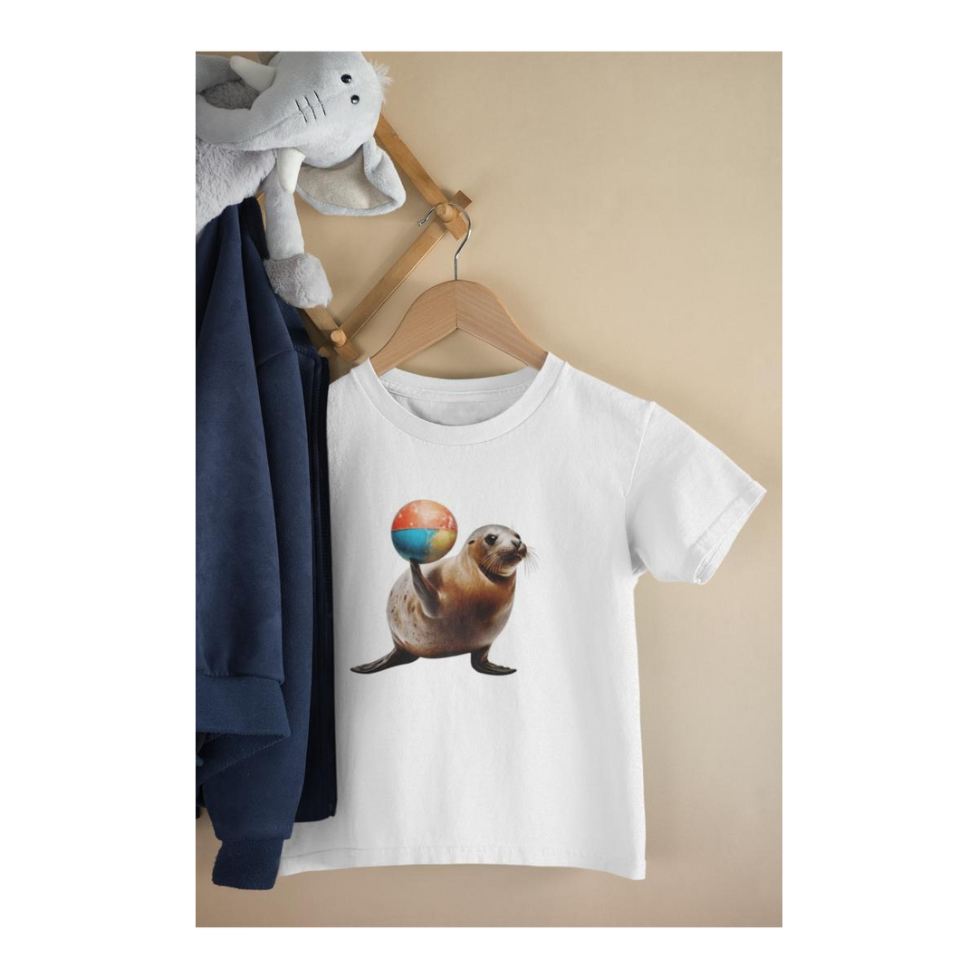 Kinder T-Shirt Zirkus Seehund mit Ball