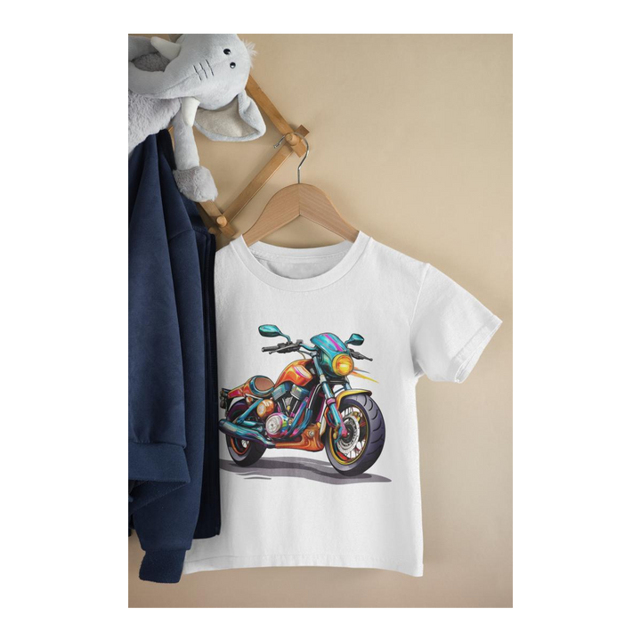 Kinder T-Shirt buntes Motorrad