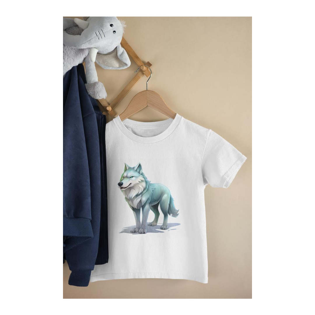 Kinder T-Shirt leuchtender Wolf