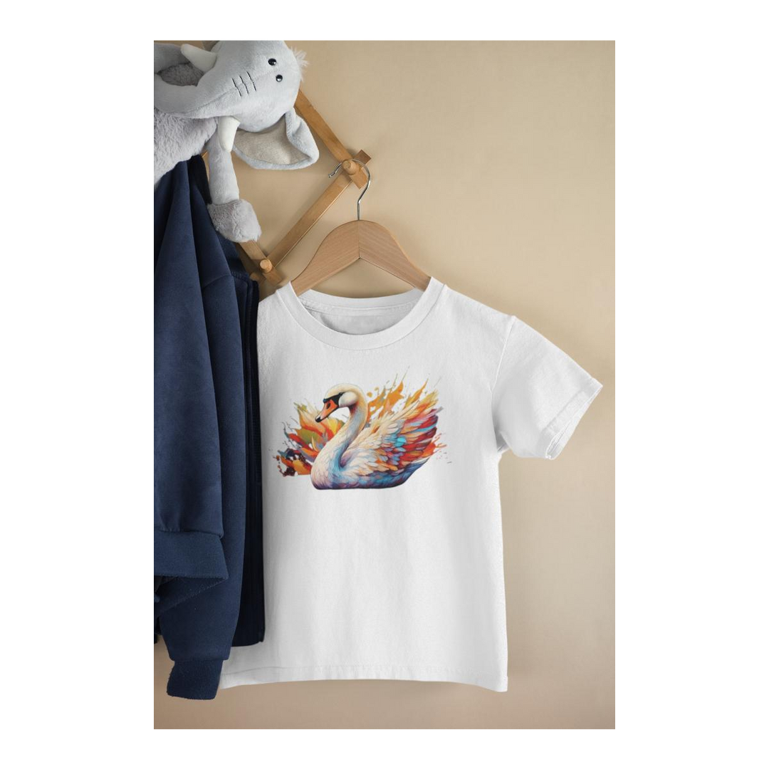 Kinder T-Shirt watercolor Schwan