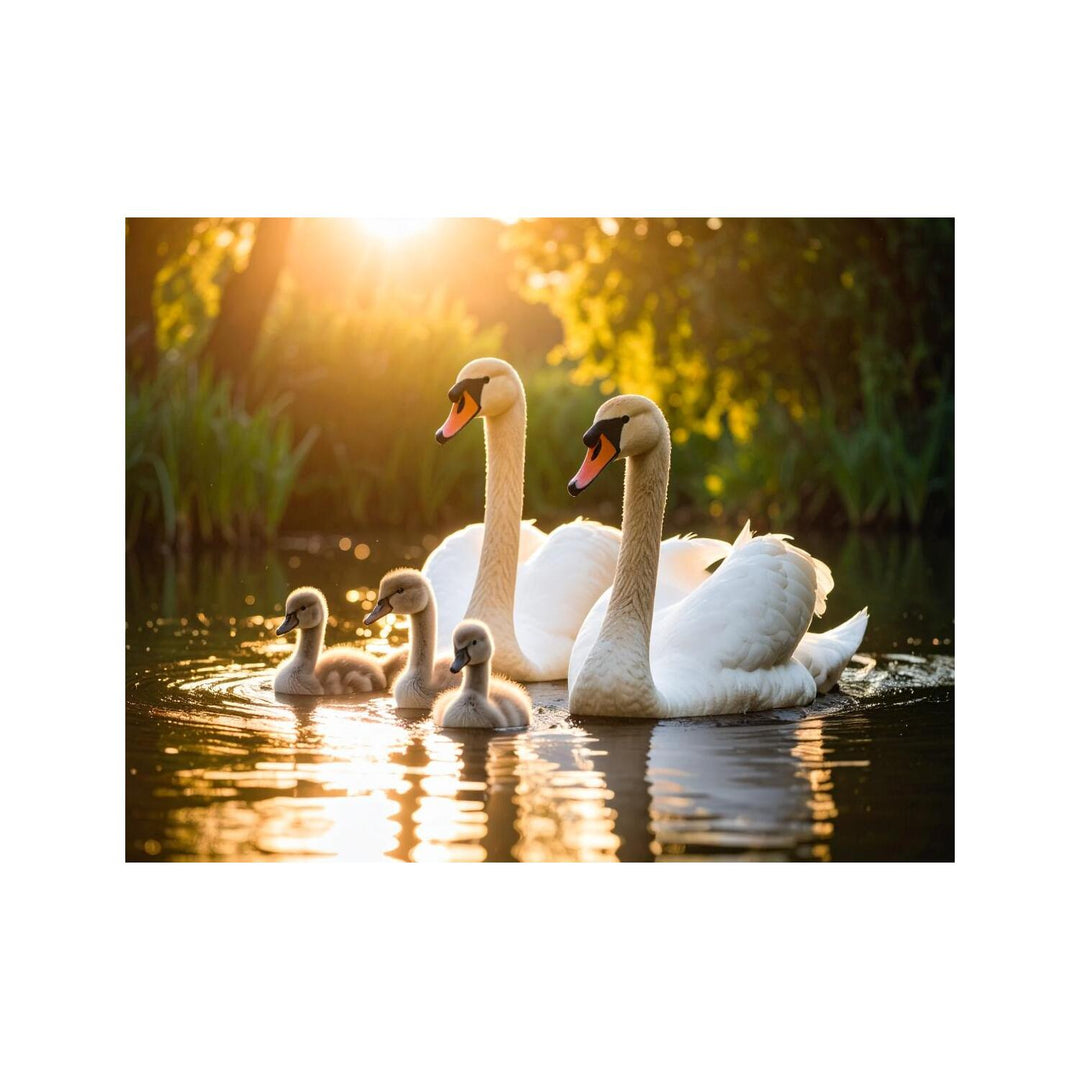 Dekokissen-Set Schwan Familie 1
