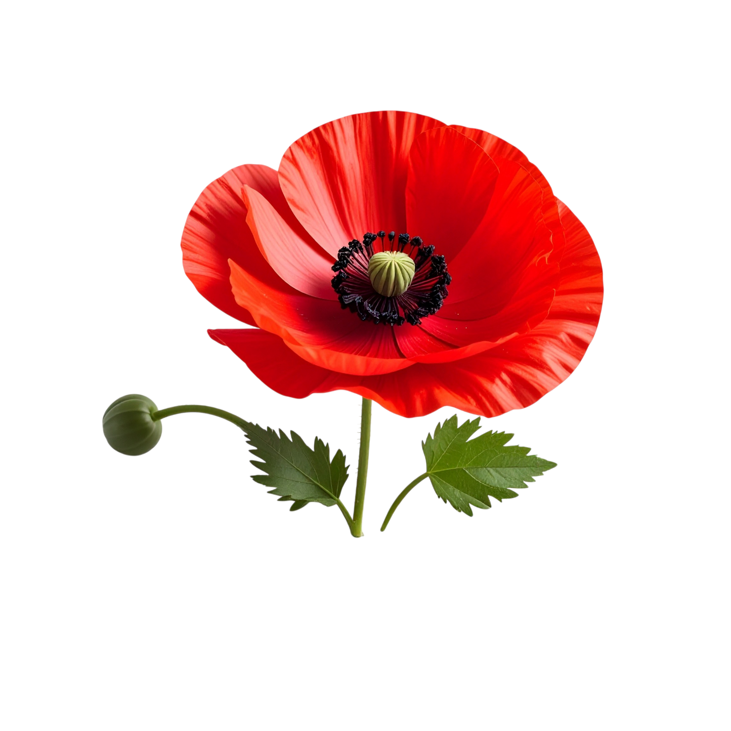 Schulrucksack-Set realistische Mohn Blume