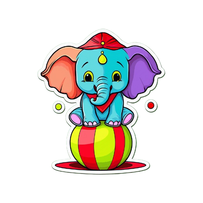 Baby Body kleiner Zirkus-Elefant auf Ball