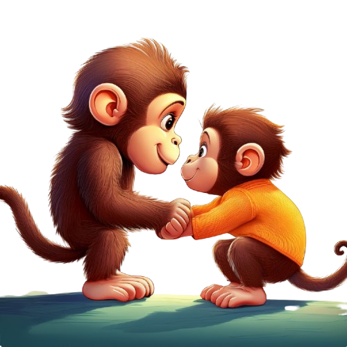 Schulrucksack-Set süsse Affenbabies