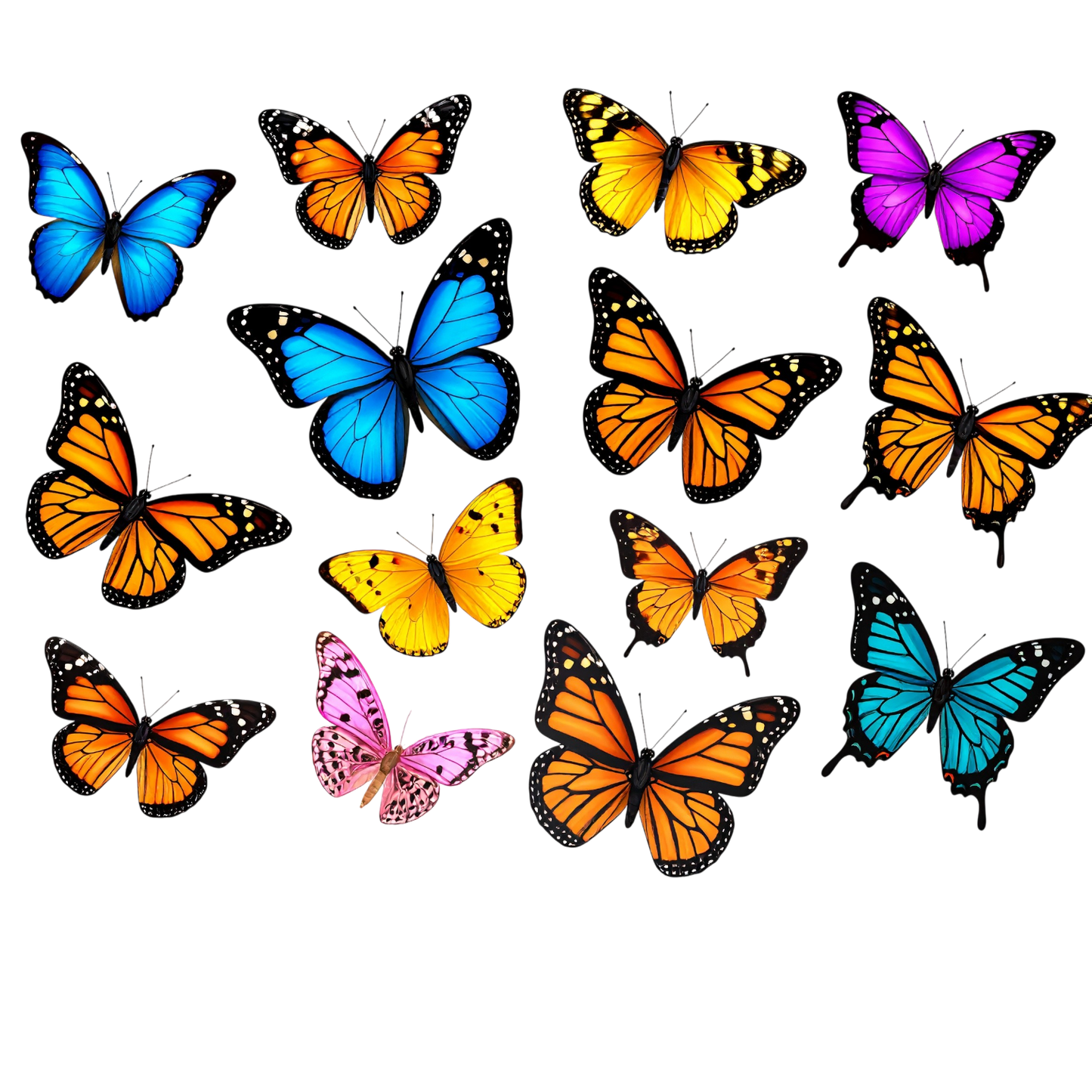 Schulrucksack-Set realistischer Schmetterling Schwarm 6