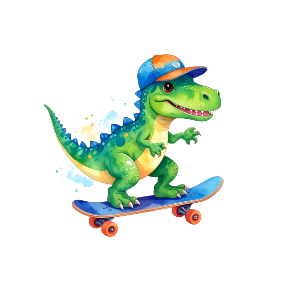 Turnbeutel Comic Skating Dino 2