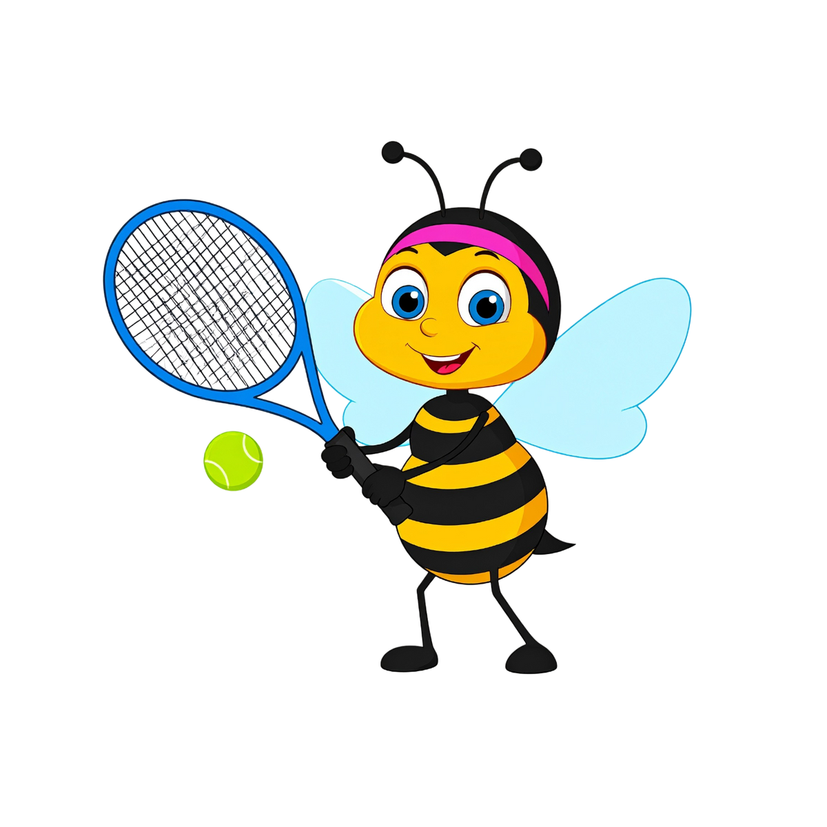 Turnbeutel Comic freundliche Biene spielt Tennis