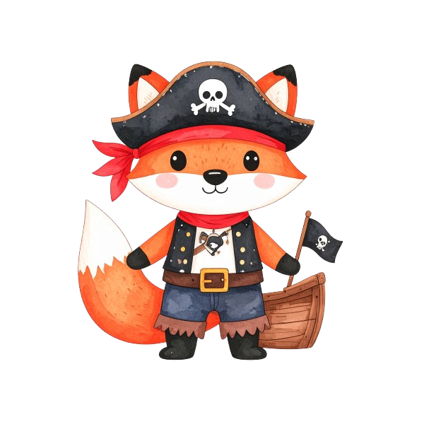 Turnbeutel Comic Pirate Fox 1