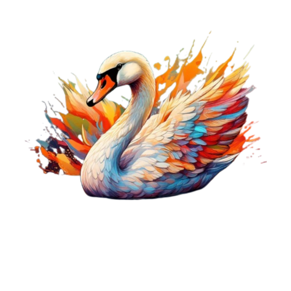 Turnbeutel Comic watercolor Schwan 2